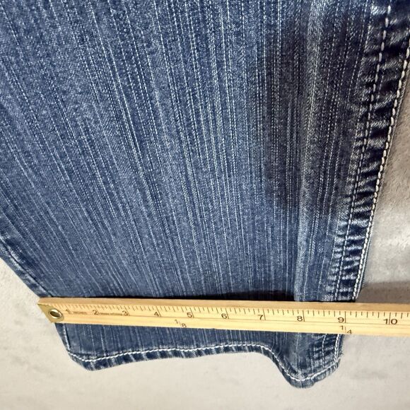 BKE Tyler Jeans Men 36L (Inseam 32) Blue Stretch Denim Buckle Thick Stitch - Picture 7 of 9